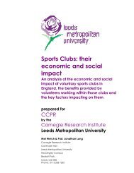 Sports Clubs: their economic and social impact - Sport and ...