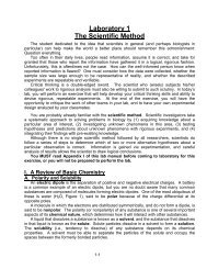 Laboratory 1 The Scientific Method