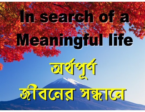 03. In Search of Meaningful Life - The Message