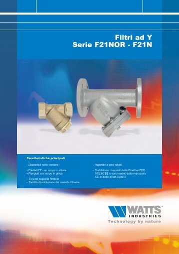 Filtri ad Y Serie F21NOR - F21N - WATTS industries