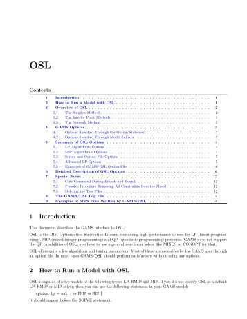 1 Introduction 2 How to Run a Model with OSL