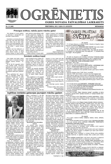 19. augusts - Ogres novads