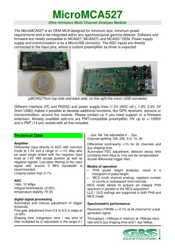 MicroMCA527 - GBS Elektronik GmbH