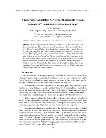 A Geographic Annotation Service for Biodiversity Systems