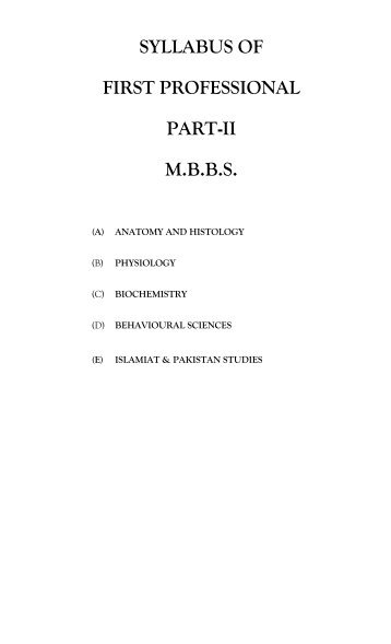 syllabus of first professional part-ii mbbs (a) anatomy and histology