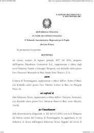 Tribunale Amministrativo regionale Puglia Bari ... - Appalti e Contratti