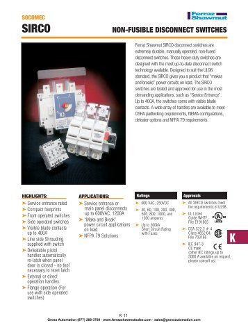 non-fusible disconnect switches - Ferraz Fuses & Mersen Products