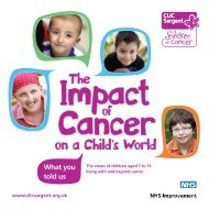 The Impact of Cancer on a Child's World - CLIC Sargent