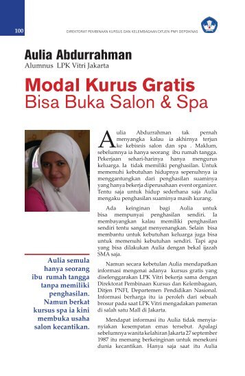 Modal Kurus Gratis Bisa Buka Salon & Spa