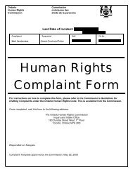 Ontario Human Rights Commission Complaint Form - Caledonia ...