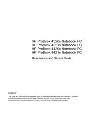 HP ProBook 4320s Notebook PC HP ProBook 4321s ... - Warranty Life