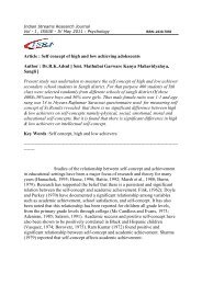 Article : Self concept of high and low achieving adolescents Author ...