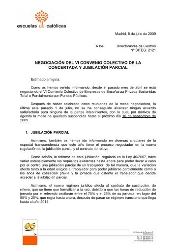 Circular de FERE sobre el VI Convenio Colectivo sobre la ...