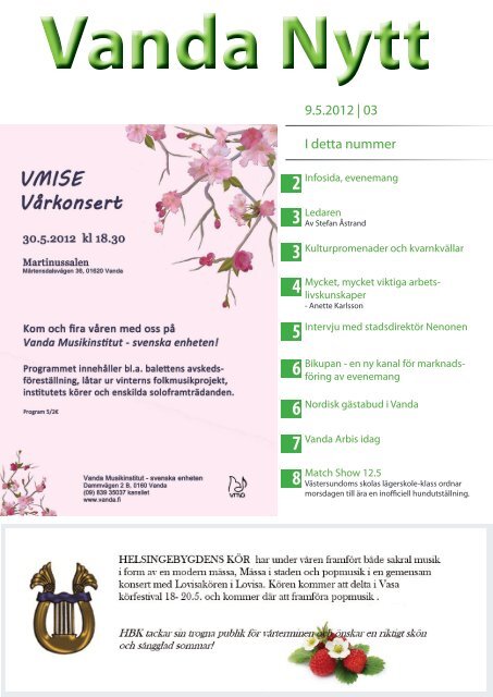 9.5.2012 | 03 I detta nummer - Vanda stad