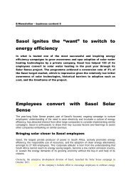 Sasol ignites the âwantâ to switch to energy efficiency ... - Eskom IDM