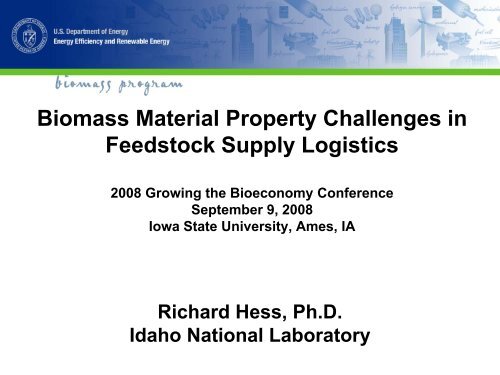 J. Richard Hess - Bioeconomy Conference 2009