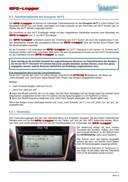 SM Anleitung GPS-Logger v1.08 - SM-Modellbau