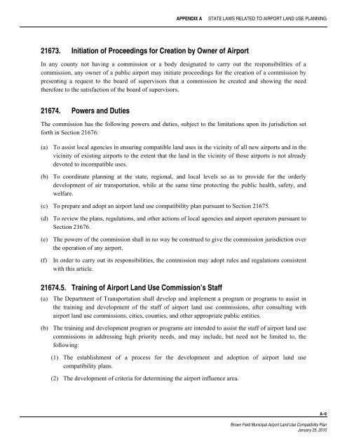 Brown Field Municipal Airport Land Use Compatibility Plan