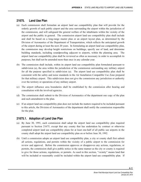 Brown Field Municipal Airport Land Use Compatibility Plan