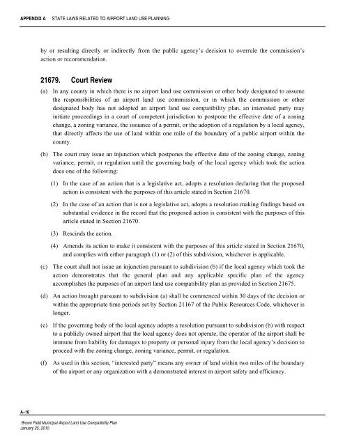 Brown Field Municipal Airport Land Use Compatibility Plan