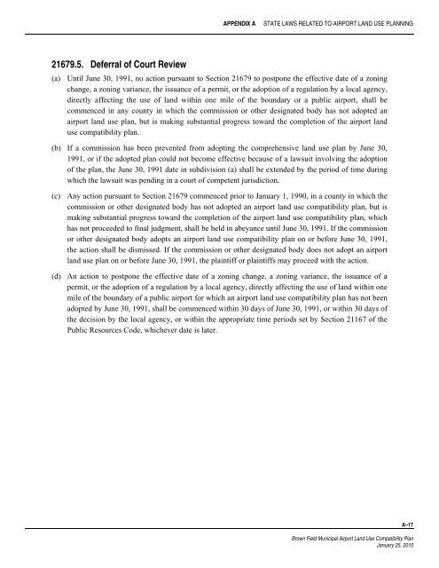 Brown Field Municipal Airport Land Use Compatibility Plan