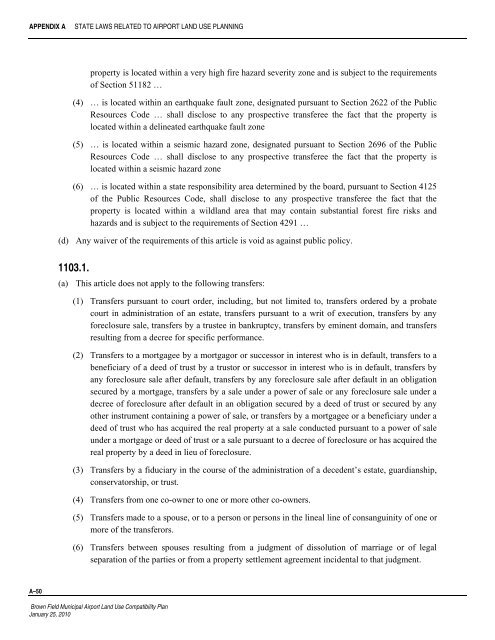 Brown Field Municipal Airport Land Use Compatibility Plan