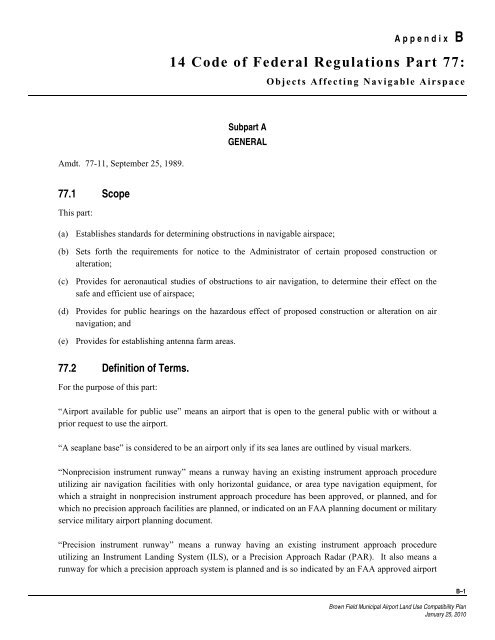 Brown Field Municipal Airport Land Use Compatibility Plan