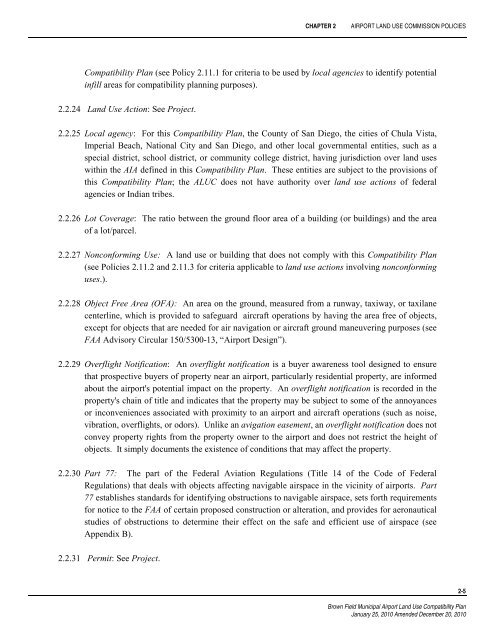 Brown Field Municipal Airport Land Use Compatibility Plan