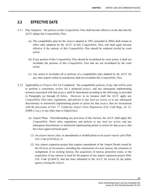 Brown Field Municipal Airport Land Use Compatibility Plan