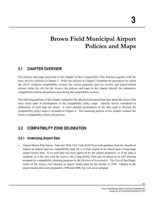 Brown Field Municipal Airport Land Use Compatibility Plan