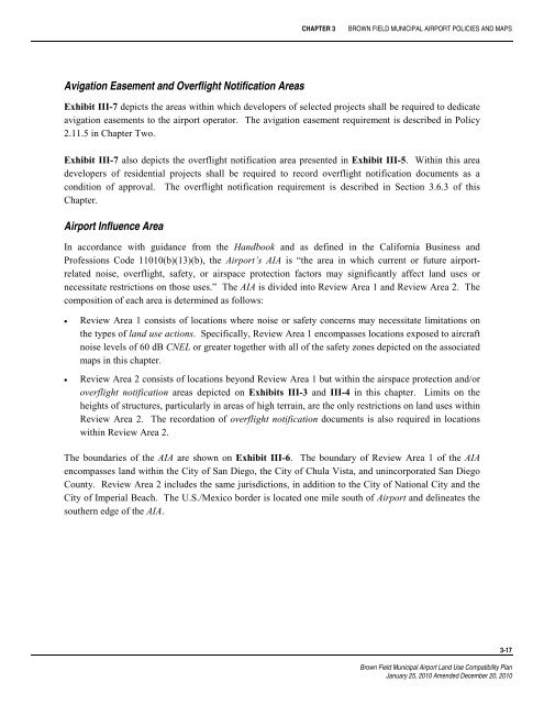 Brown Field Municipal Airport Land Use Compatibility Plan