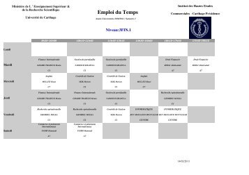 Emploi du Temps - IHEC