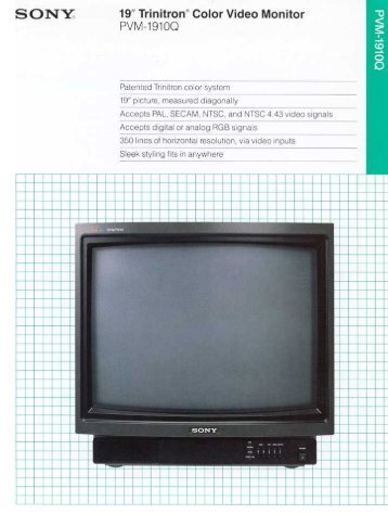 View Sony PVM-1910Q Specifications - TekNet Electronics