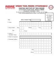 hall ticket no. - Central Institute of Tool Design