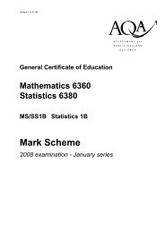 Statistics 1B Mark Scheme January 2008 - Gosford Hill School
