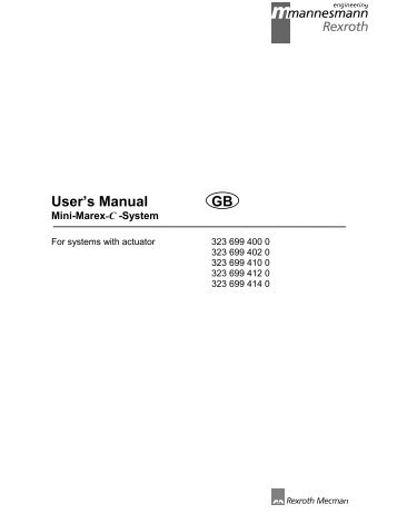 User's Manual GB Mini-Marex-C -System - Bosch Rexroth