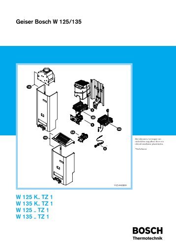 Geiser Bosch W 125/135 W 125 K.. TZ 1 W 135 K.. TZ 1 W 125 .. TZ ...