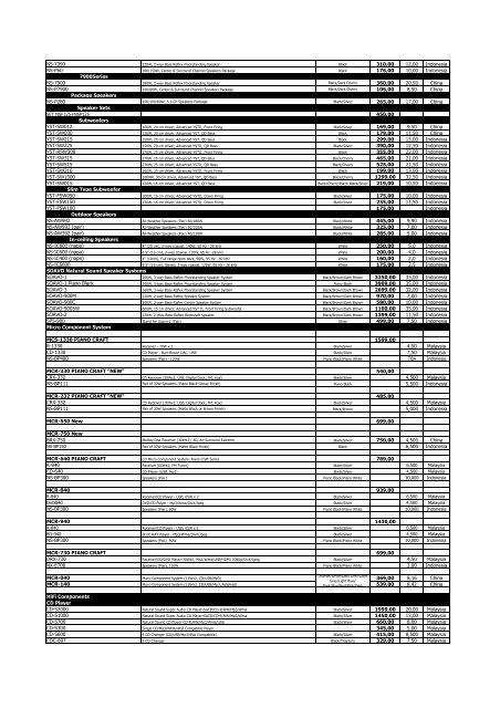 20111123 Yamaha Retail Price.pdf - ultrahorizont.com.ua