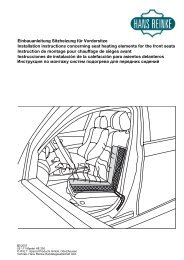 Einbauanleitung Sitzheizung - Hans Reinke Handelsgesellschaft mbh