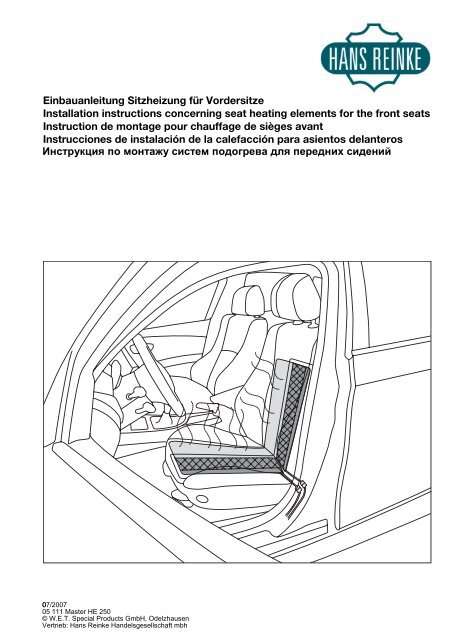 Einbauanleitung Sitzheizung - Hans Reinke Handelsgesellschaft mbh
