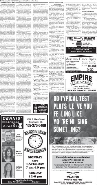 Pages 5-8. - Kingfisher Times and Free Press