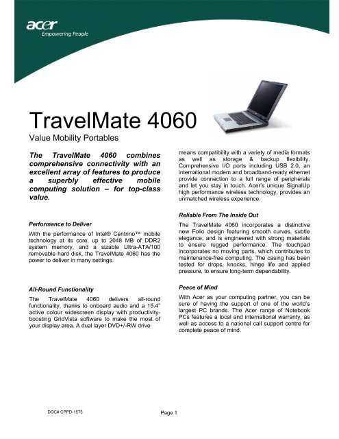 TravelMate 4060