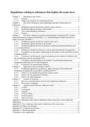 Regulations relating to substances that deplete the ozone layer