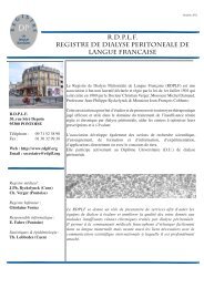 rdplf registre de dialyse peritoneale de langue francaise - Société de ...