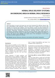 herbal drug delivery systems - Journal of Chronotherapy and Drug ...