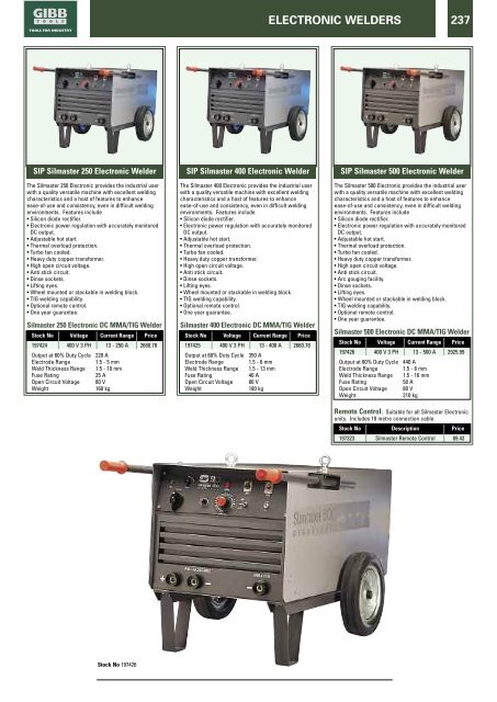 WELDERS Contents - Gibb Tools