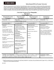 Dental Chart â High Option - University System of New Hampshire