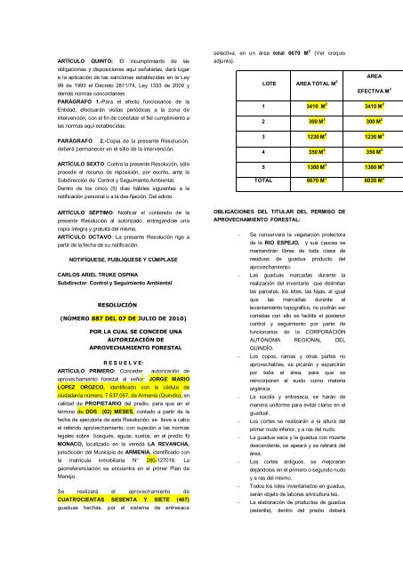 Boletín Ambiental Julio y Agosto 2010 - Corporación Autónoma ...