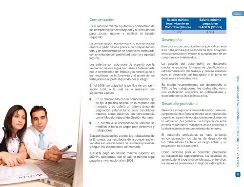 Informe de Responsabilidad Empresarial 2008 - Isagen