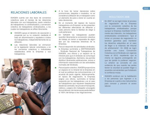 Informe de Responsabilidad Empresarial 2008 - Isagen